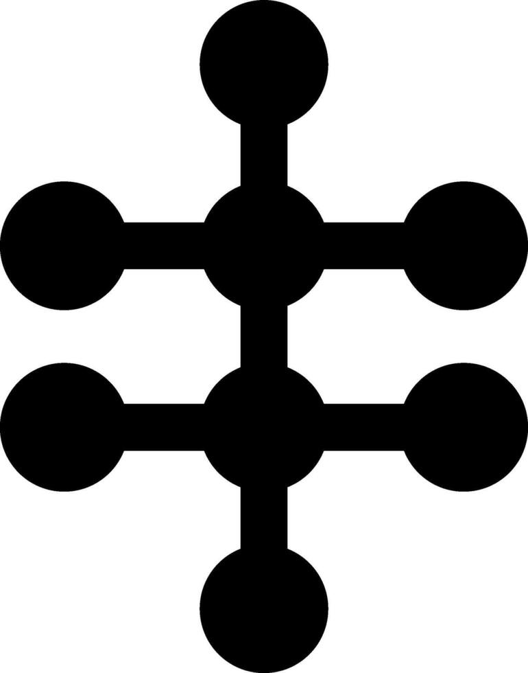 Circular dots arranged in a polygonal structure. vector