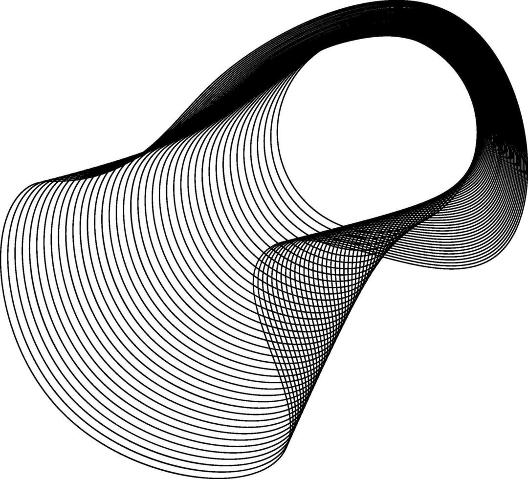 Graphic consisting of a round center and controlled curvature in the surrounding lines forming a minimal profile. vector