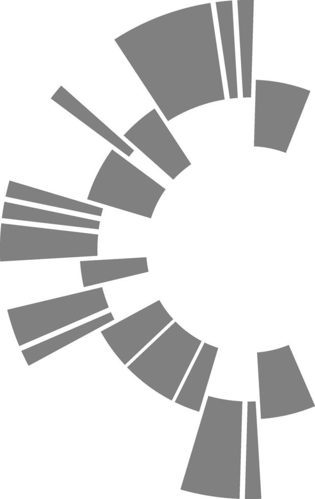 Intricate radial layers form a multi-structured circular wheel containing interrelated data divisions. vector
