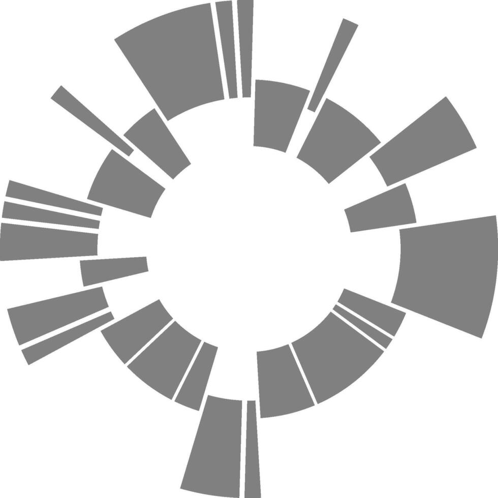 circular segmentos organizar cuantitativo información dentro un simétrico radial visualización sistema. vector