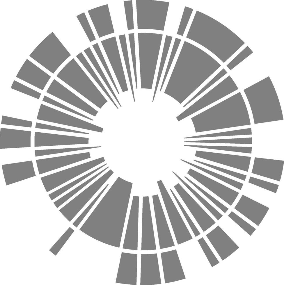 numeroso compacto circular divisiones crear un densamente segmentario radial rueda para estructurado distribución. vector