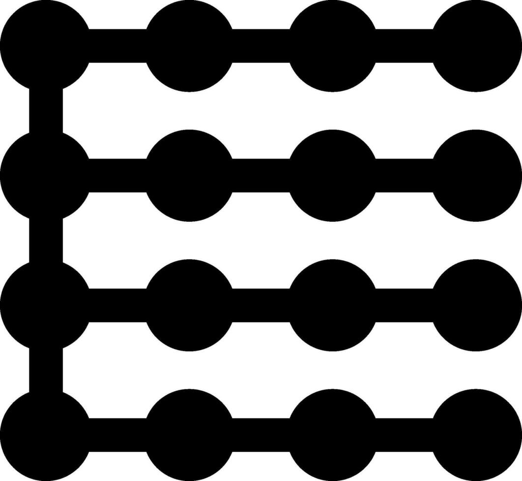 circular elementos interconectado en un estructurado cruzar modelo con igualmente espaciado Enlaces. vector