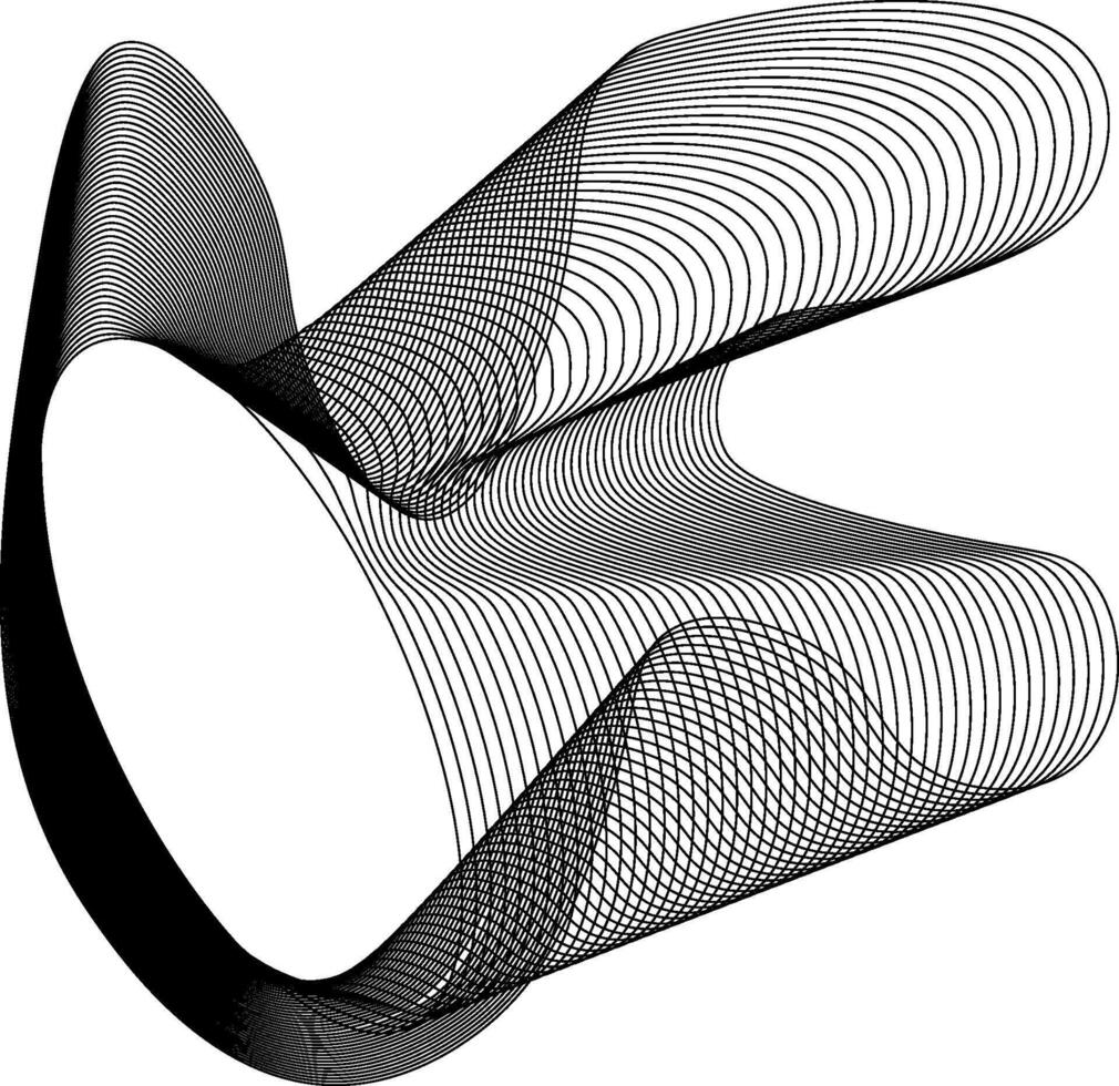 simple structure featuring a circular center and clean outer lines with gentle curvature and movement. vector