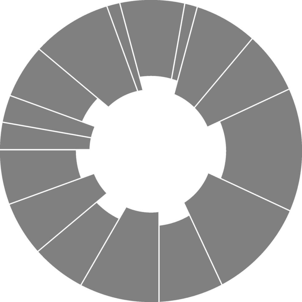 Structured donut slices display segmented business data through a defined circular distribution. vector
