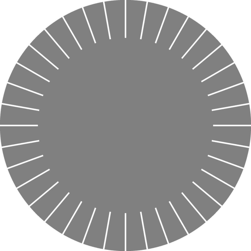 Numerous radiating lines compose a dense circular configuration emphasizing balanced distribution. vector