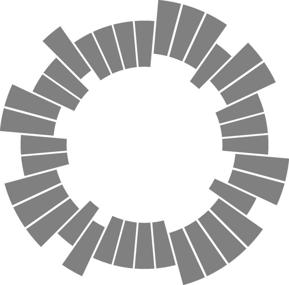 Donut chart configuration integrates spaced circular segments ensuring clear data separation and uniform rhythm. vector