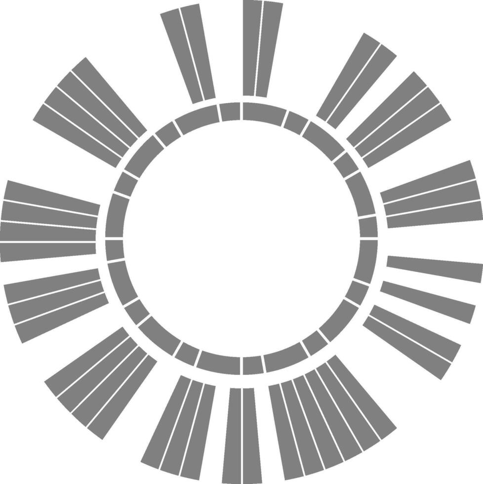 Ring-based infographic divides circular structure into clear radial segments representing organized information. vector