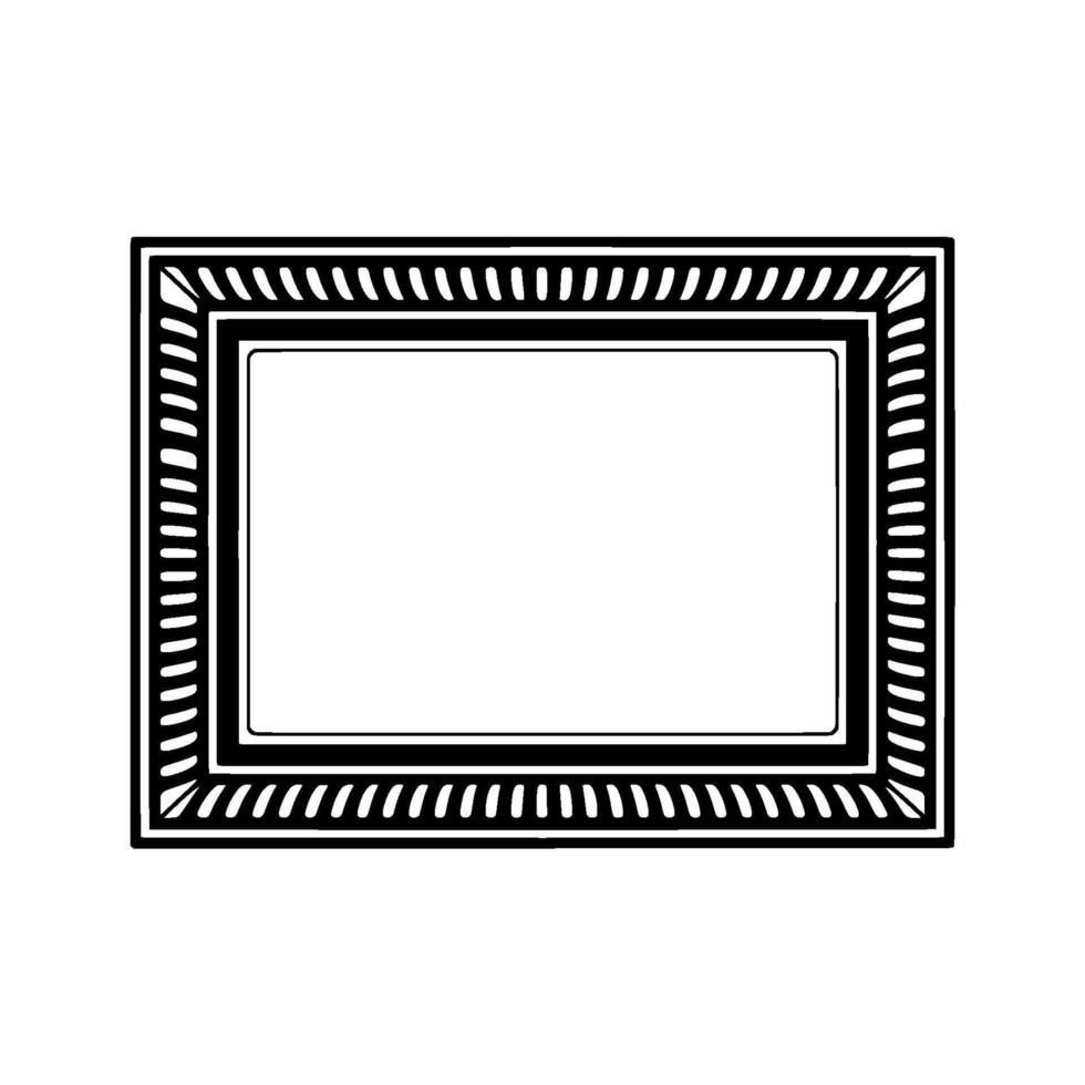 A detailed illustration of a rectangular picture frame with ornate decorative borders and an empty space for content vector