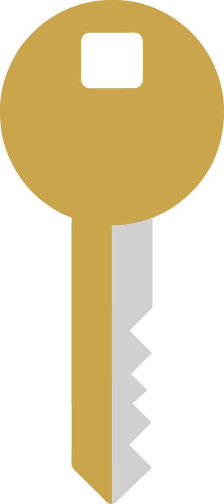 A simple golden key icon with a flat design style isolated on a white background. vector