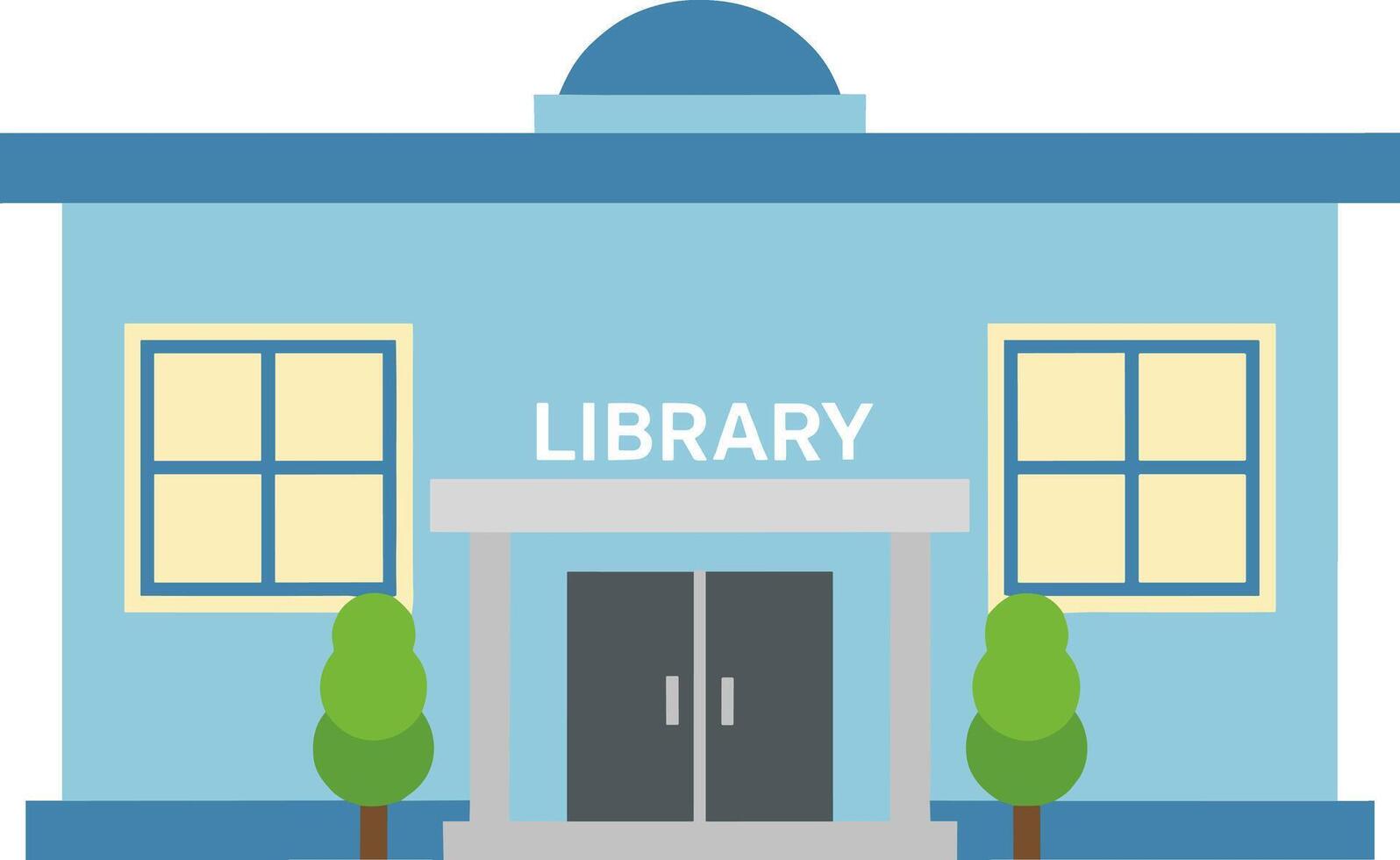 Flat design illustration of a public library building. vector