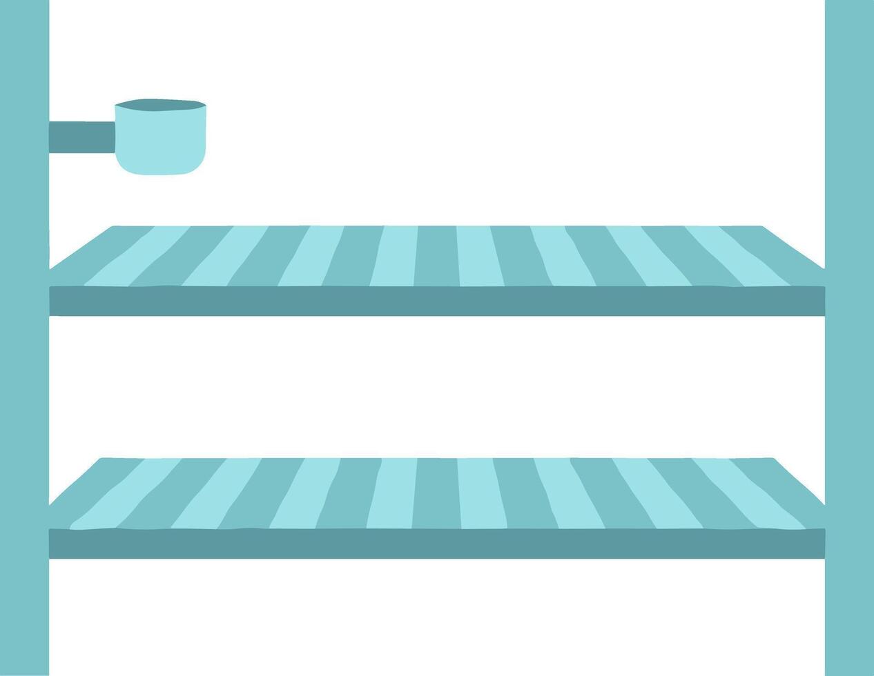 Minimalist illustration of empty store display shelves. vector