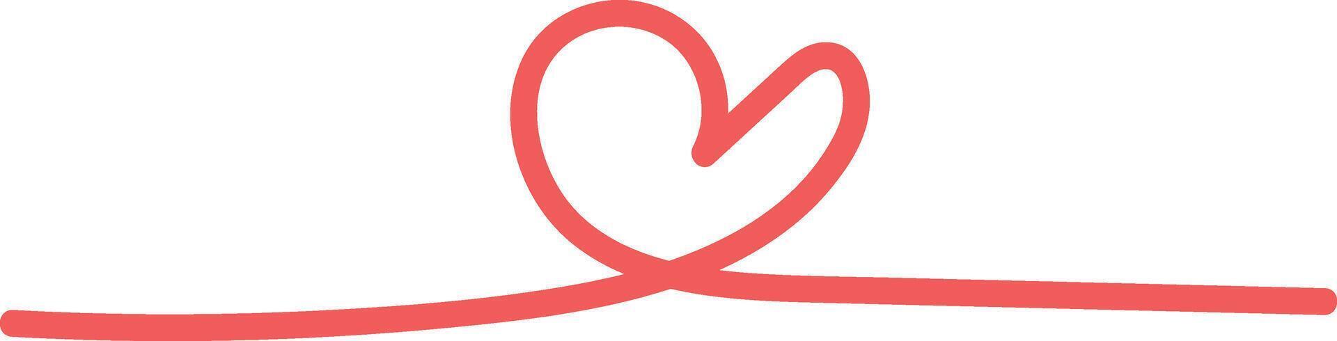 Single Line Heart Loop Divider vector