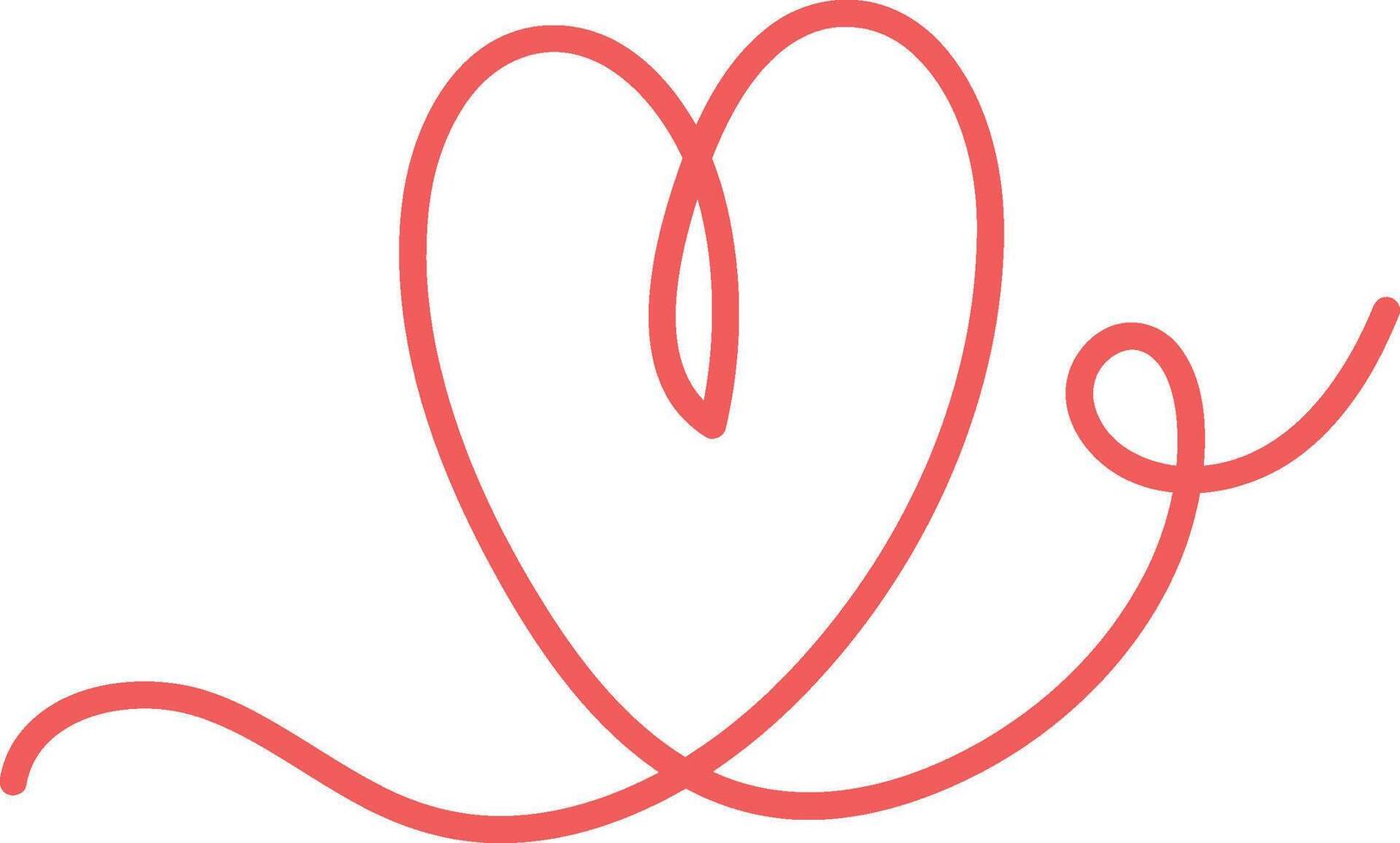 Heart Line Loop Doodle vector