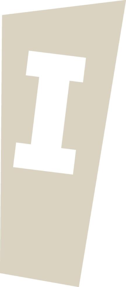 Angular Letter I Monogram vector