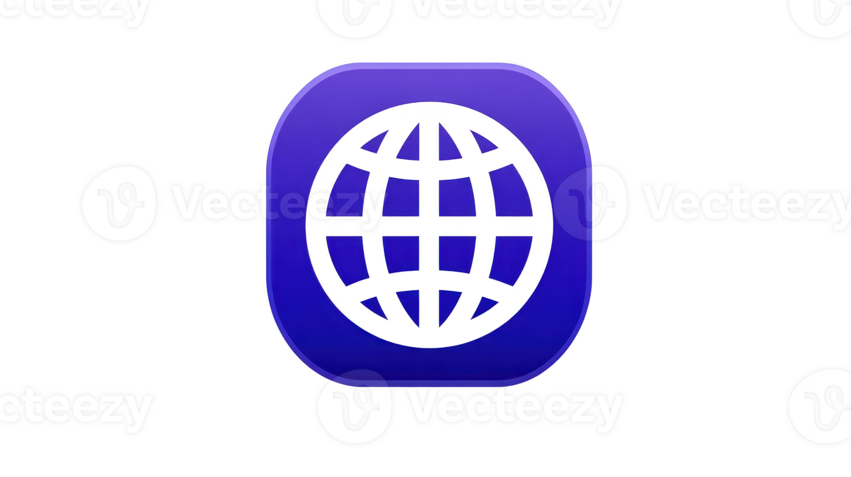 Globe internet web icon symbol blue digital technology network communication Globe internet web icon symbol blue gradient square button representing digital technology and global network png