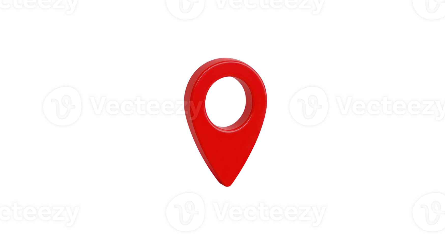 Red location pin map marker navigation symbol isolated on transparency background simple design travel direction destination modern digital minimal style png