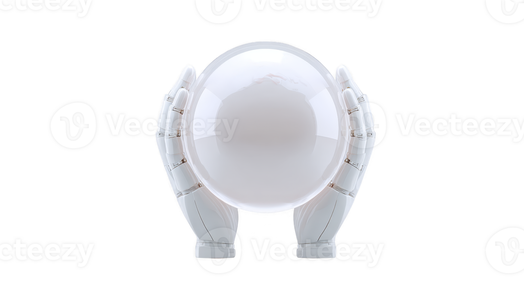 robot hand kristall boll genomskinlighet bakgrund trogen teknologi artificiell intelligens innovation minimal rena modern isolerat begrepp digital vetenskap mystisk förutsägelse förmögenhet png