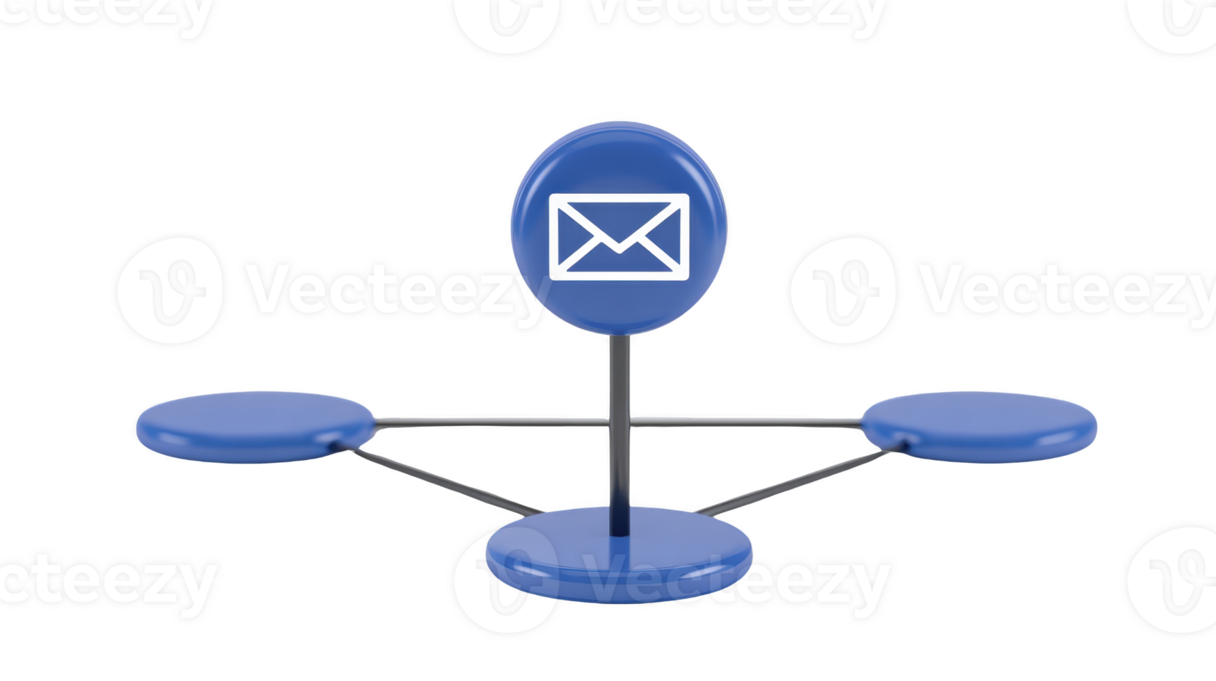 e-mail icona Rete connessione, blu circolare nodi connesso di linee, simboleggiante digitale comunicazione, dati trasferimento, e in linea messaggistica nel moderno, minimo stile png
