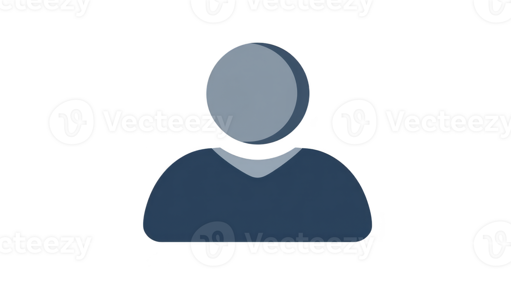 User profile icon simple blue avatar illustration minimal flat design isolated on transparent background suitable for web app or social media neutral and professional style png