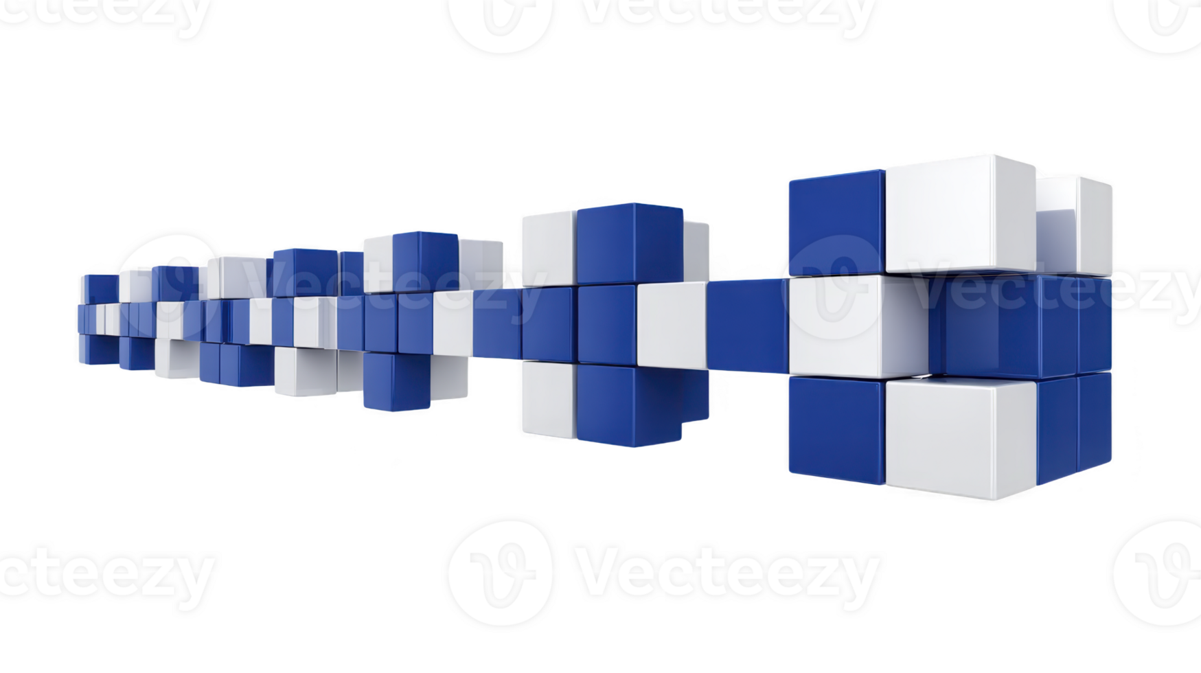 Blue cube white cube geometric abstract 3D modern design pattern technology structure create modern abstract 3D pattern with blue and white cubes geometric structure and sense of technology png