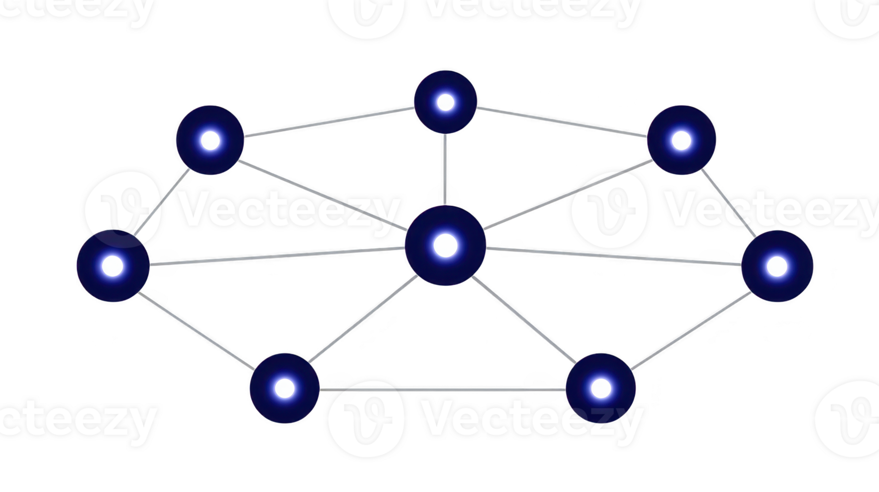netwerk diagram gloeiend blauw knooppunten verbonden door wit lijnen abstract technologie digitaal communicatie futuristische gegevens visualisatie transparantie achtergrond modern ontwerp png