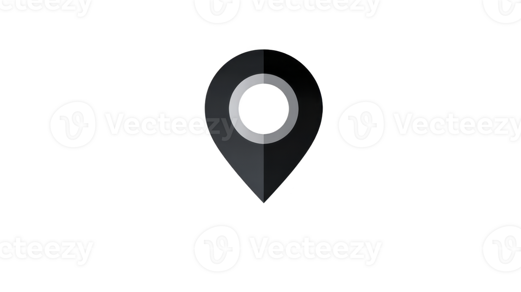 Location pin icon black and gray isolated on transparent background simple flat design navigation symbol modern style useful for map travel and direction concepts png