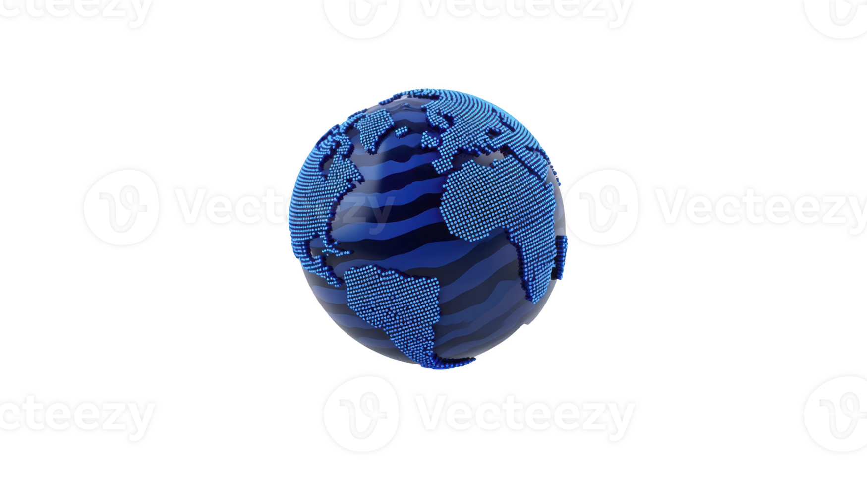 Blue digital globe abstract world map technology concept 3D rendering futuristic earth global network data visualization modern design innovation connectivity png