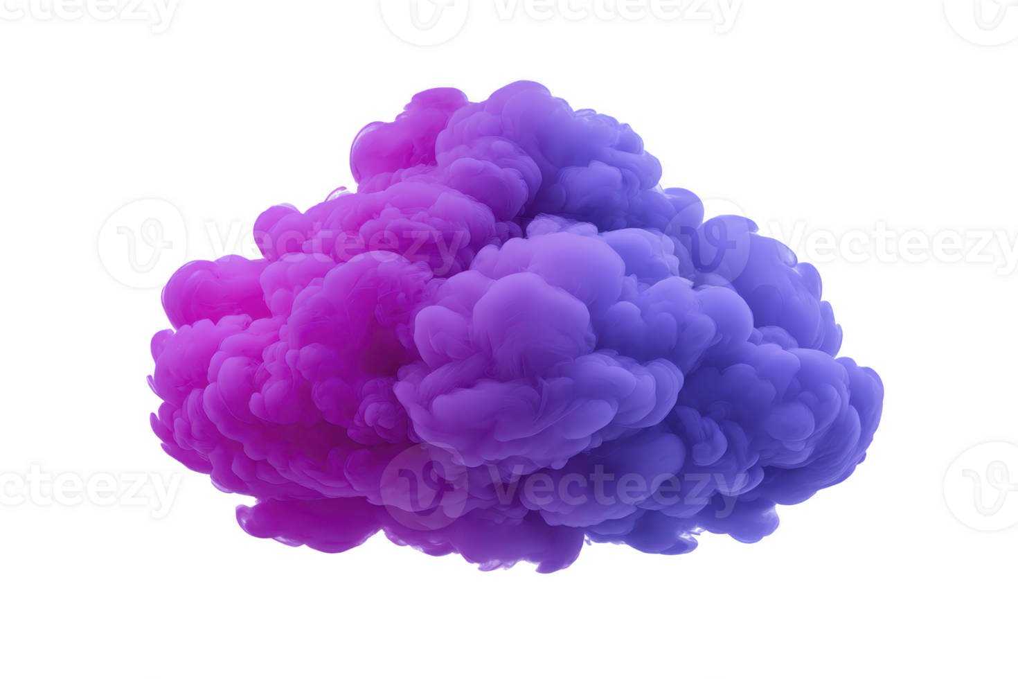 Vibrant purple and blue smoke cloud with soft texture, isolated on transparent background, creating dreamy and abstract atmosphere, perfect for creative design projects png