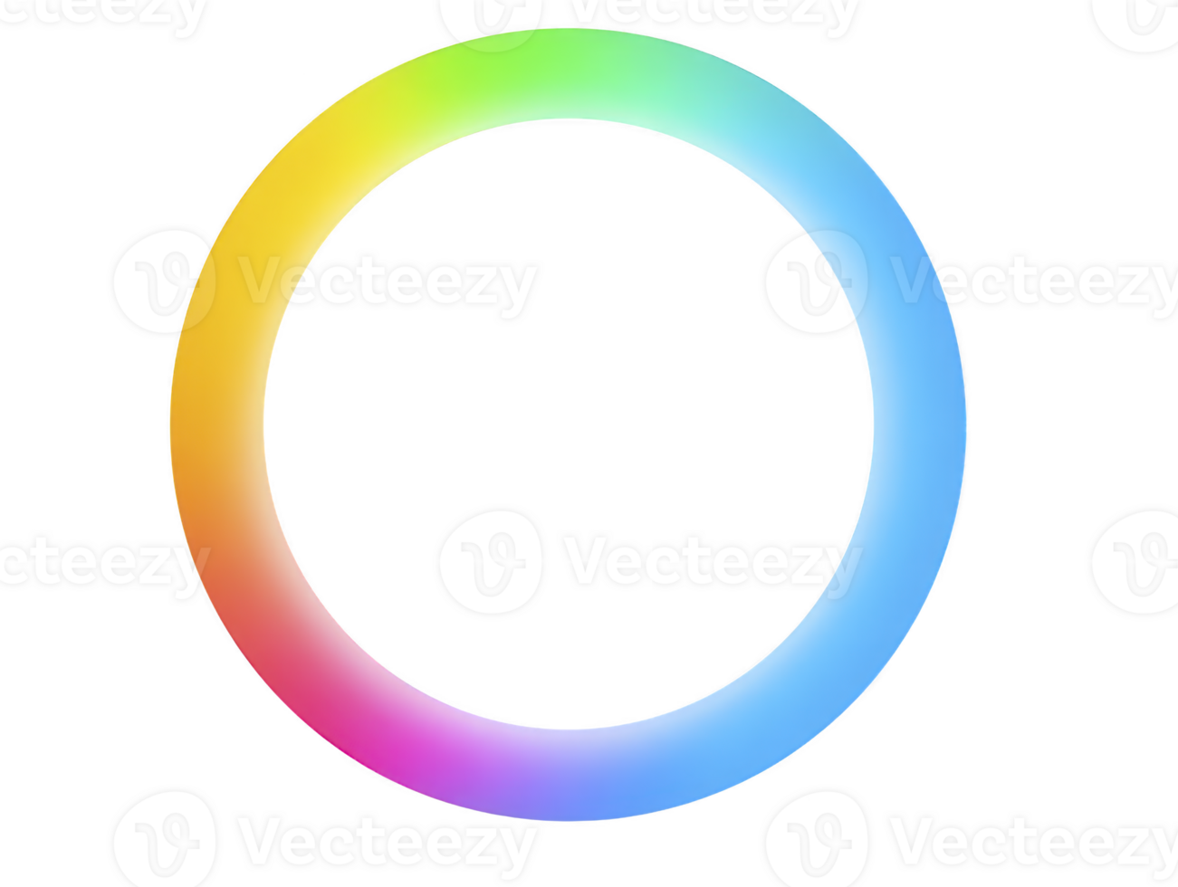 Colorful gradient circle smooth rainbow ring abstract round shape vibrant spectrum modern design isolated on transparent background creative digital art cheerful and dynamic png