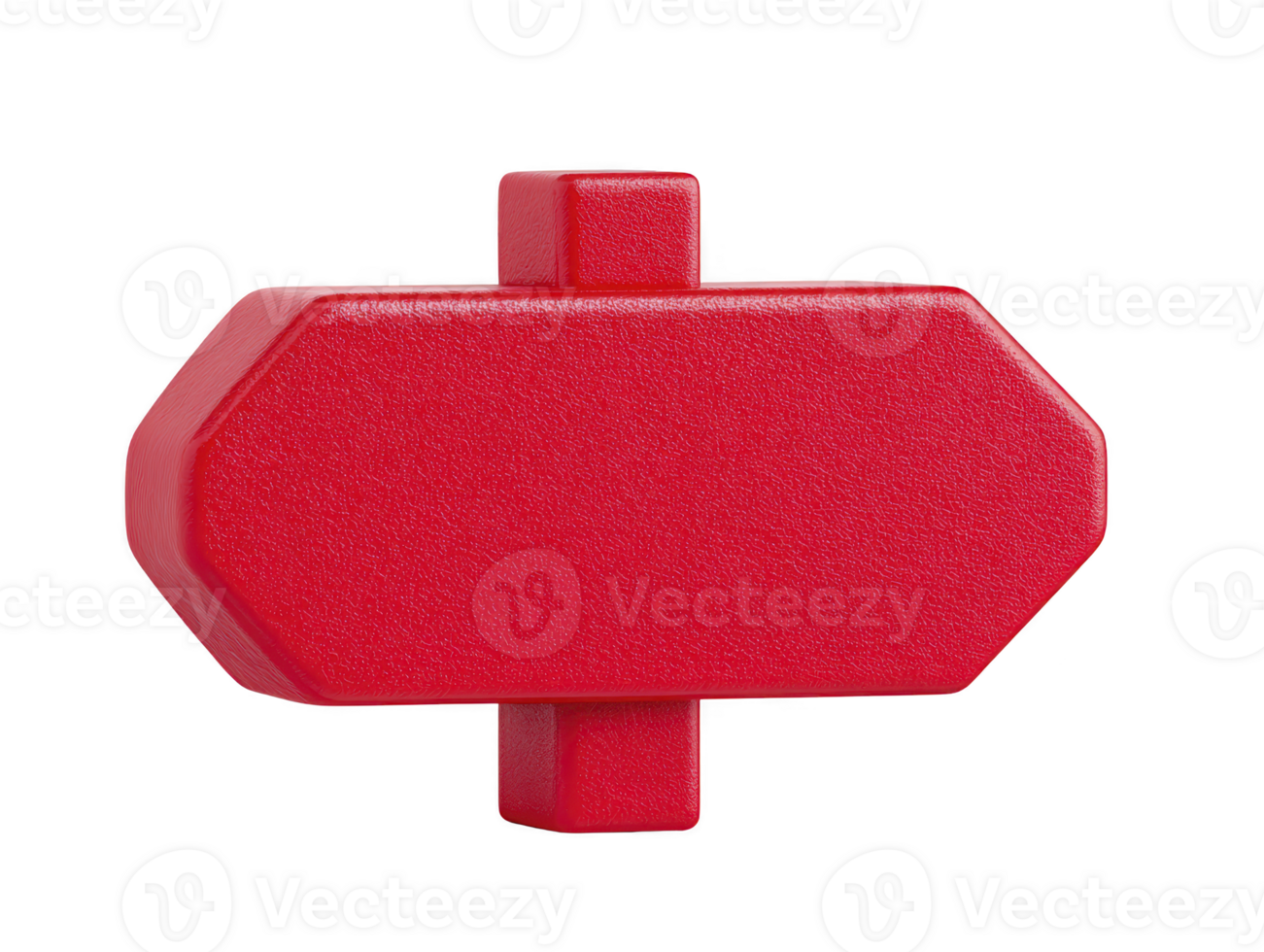 Red plastic octagonal block with textured surface, isolated on transparency background, toy construction piece, geometric shape, vibrant color, playful and creative design png