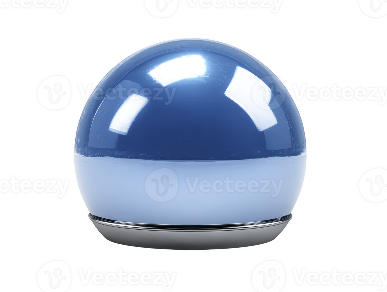 blu cupola sagomato oggetto lucido superficie moderno design riflessivo isolato su trasparenza sfondo minimalista futuristico tecnologia casa arredamento liscio struttura png