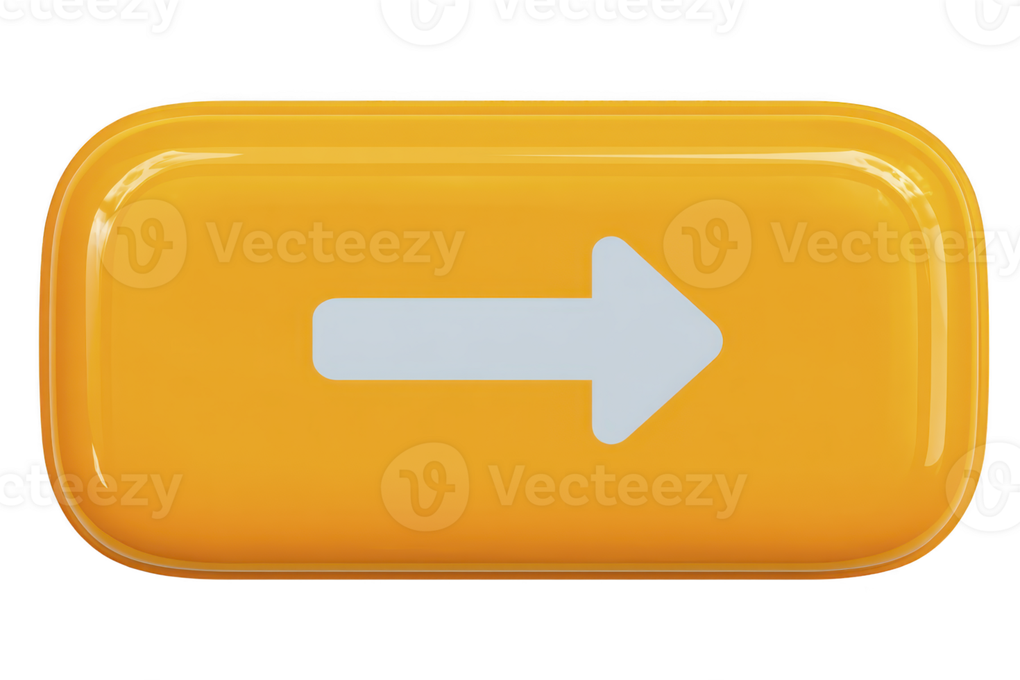 Jaune rectangulaire bouton avec arrondi coins avec blanc droite La Flèche symbole, brillant surface, moderne conception, adapté pour la toile interface ou app la navigation png
