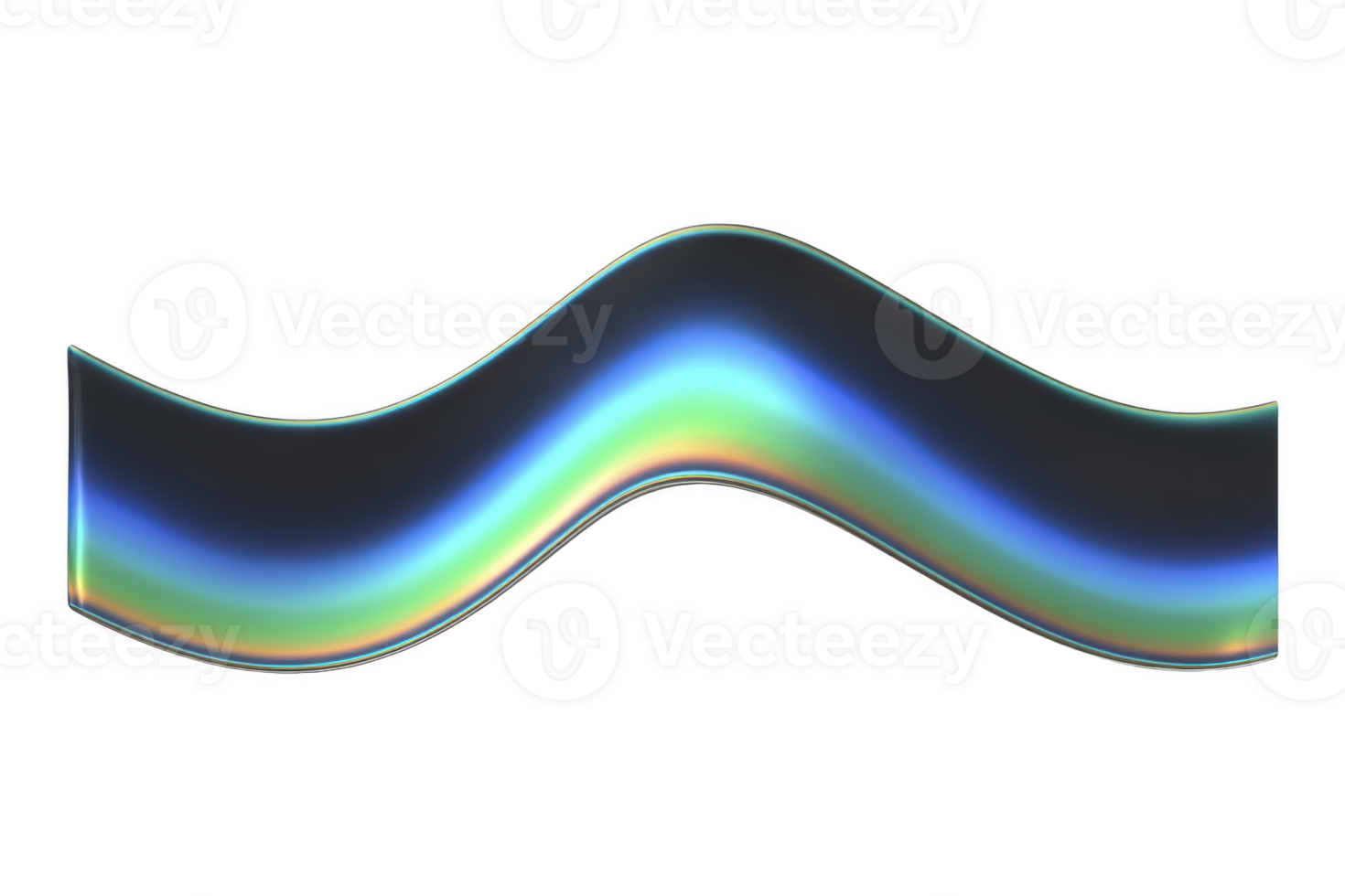 Abstract wavy line with iridescent gradient smooth curve and transparent background modern digital art vibrant color futuristic creative dynamic and energetic style png