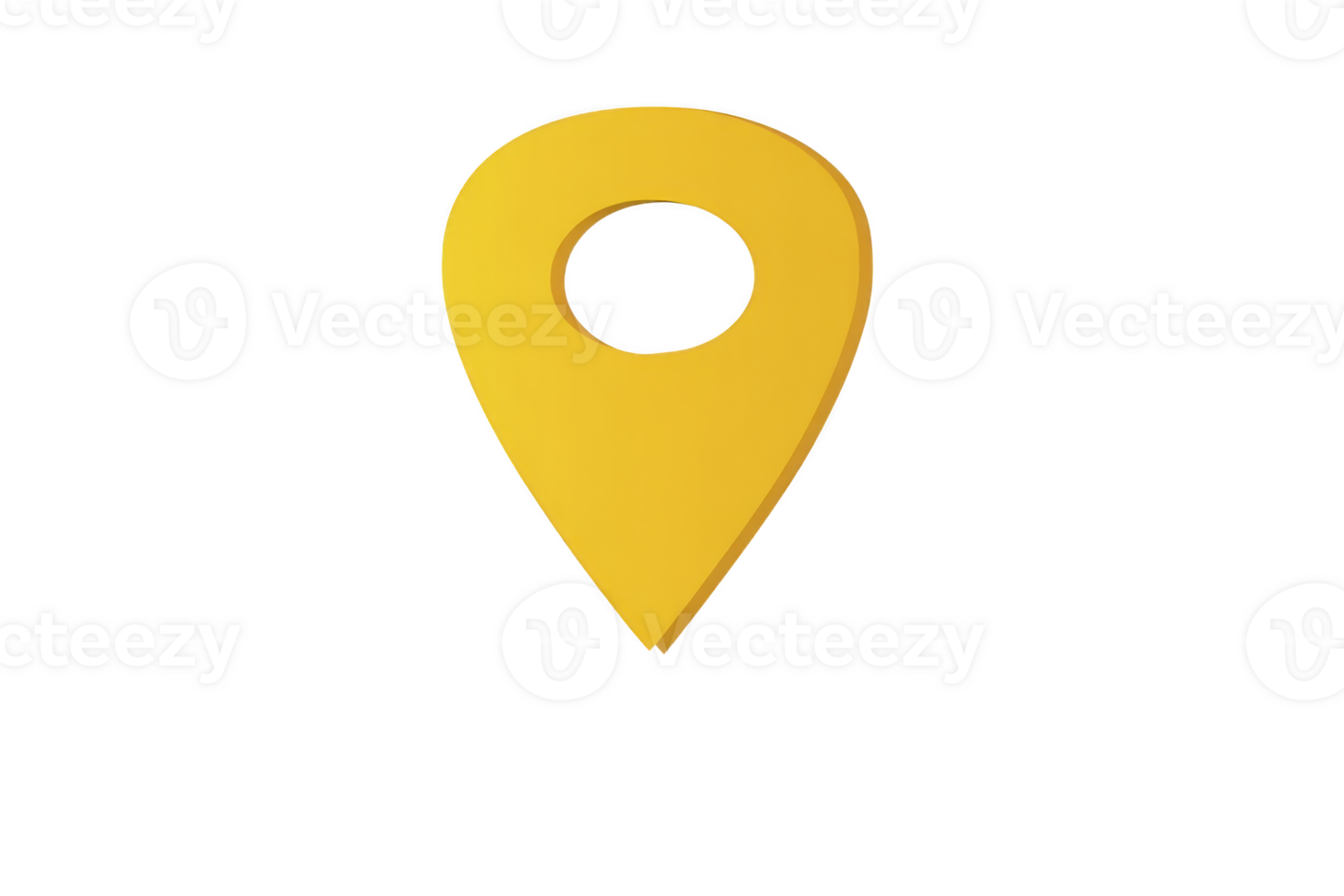 Yellow map pin icon location marker navigation symbol isolated on transparent background modern 3D design travel and direction concept simple and clean style useful for digital maps and apps png