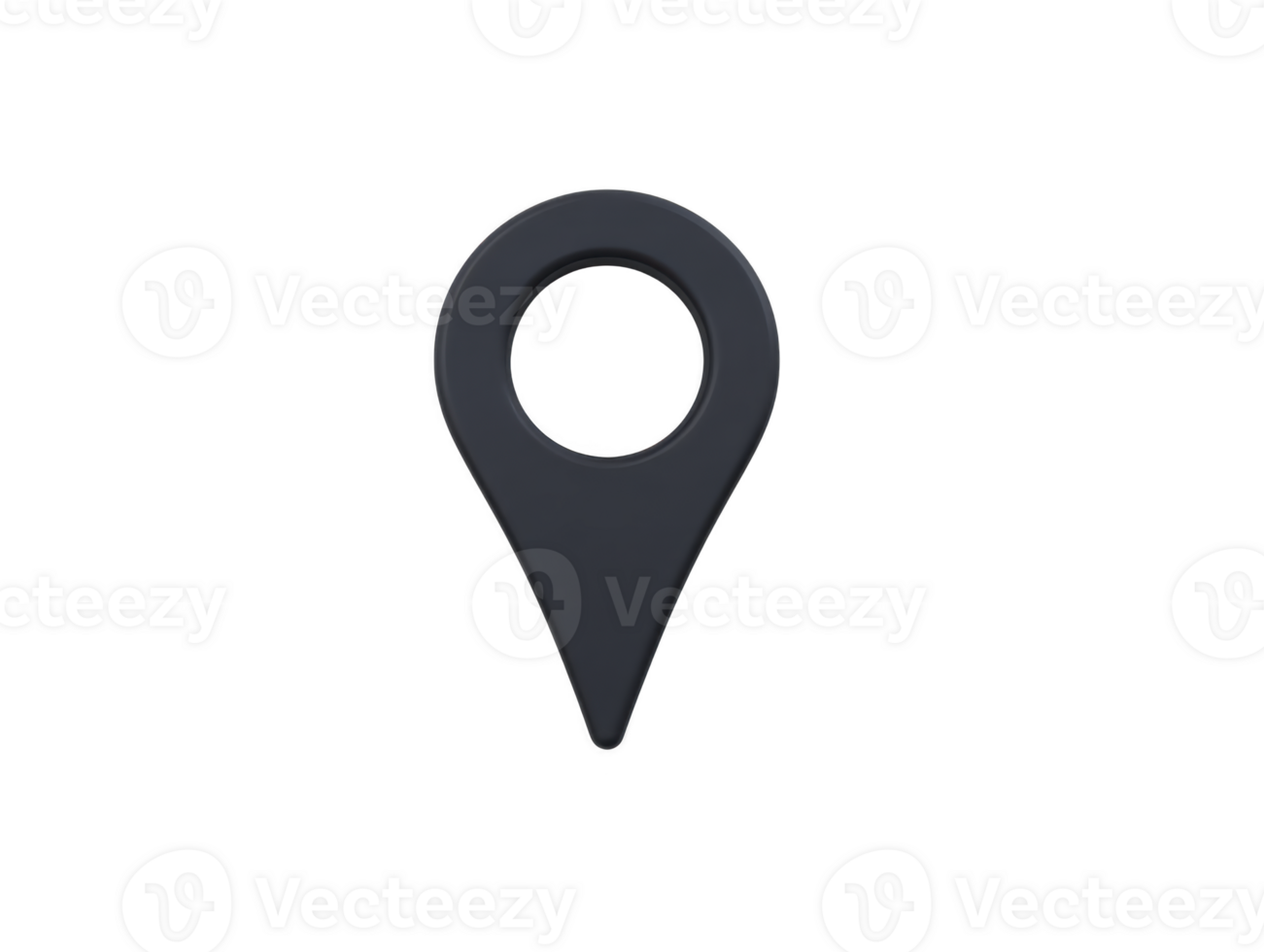 Preto localização PIN ícone mapa marcador símbolo navegação ponteiro simples Projeto isolado em transparência fundo moderno mínimo estilo viagem conceito digital gráfico elemento png