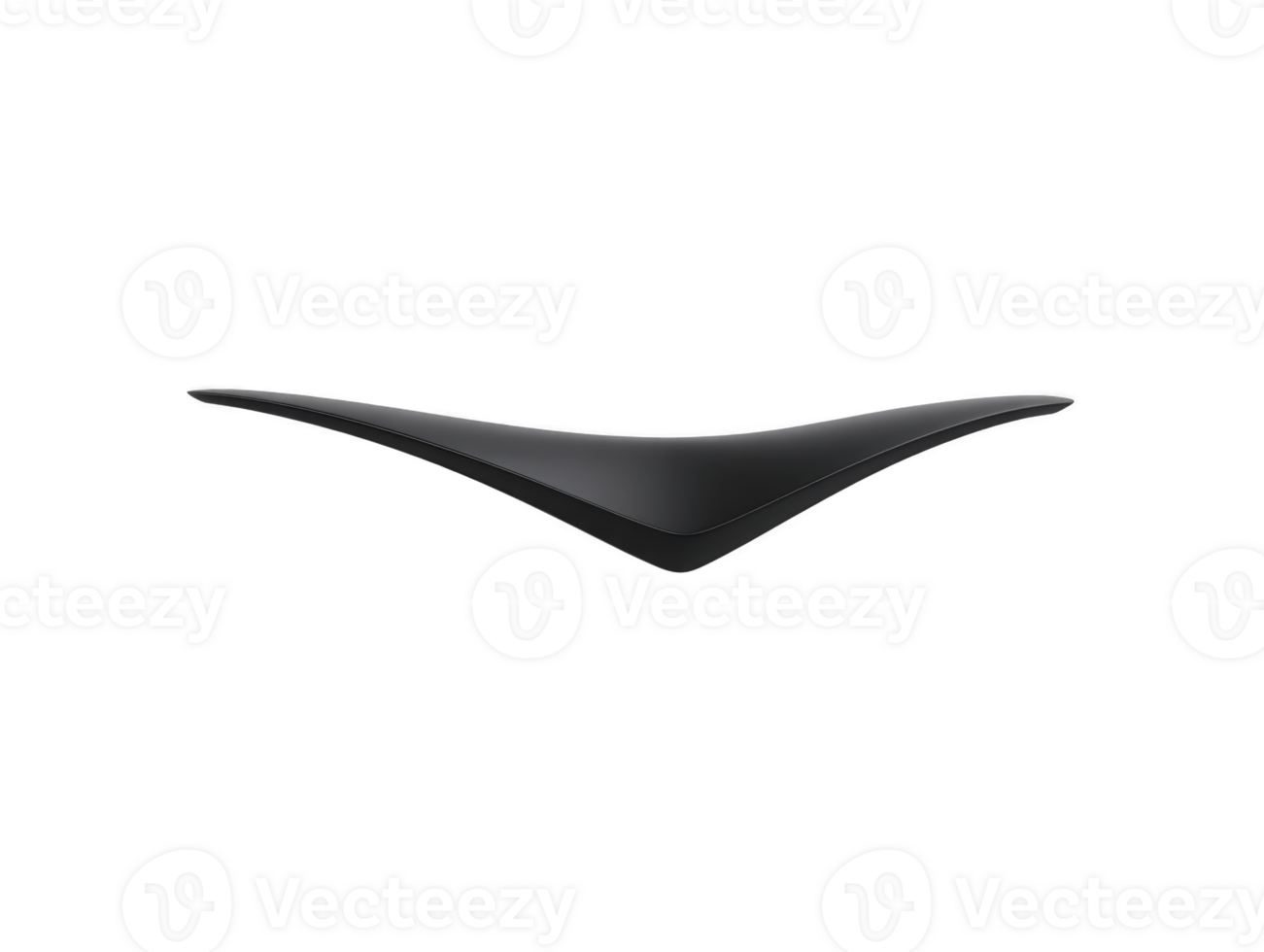 Black abstract shape smooth curved design modern minimal style isolated on transparency background futuristic element elegant and sleek 3D rendering artistic and creative dynamic and unique png