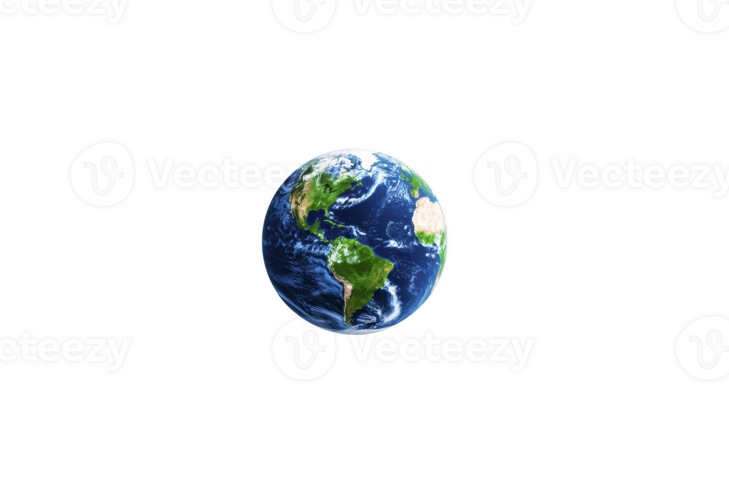 Earth globe isolated on transparency background, showing North and South America, Atlantic Ocean, and part of Africa, symbolizing global unity, environment, and space exploration png