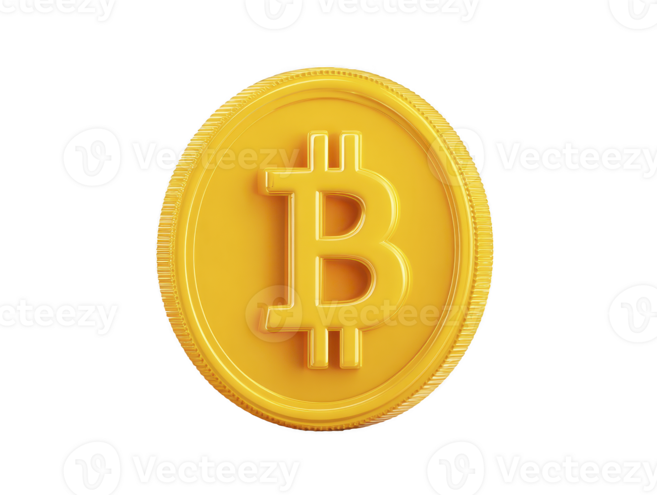 d'oro moneta con sbalzato criptovaluta simbolo digitale moneta concetto isolato su trasparente sfondo moderno finanza investimento e blockchain tecnologia 3d interpretazione brillante e futuristico png