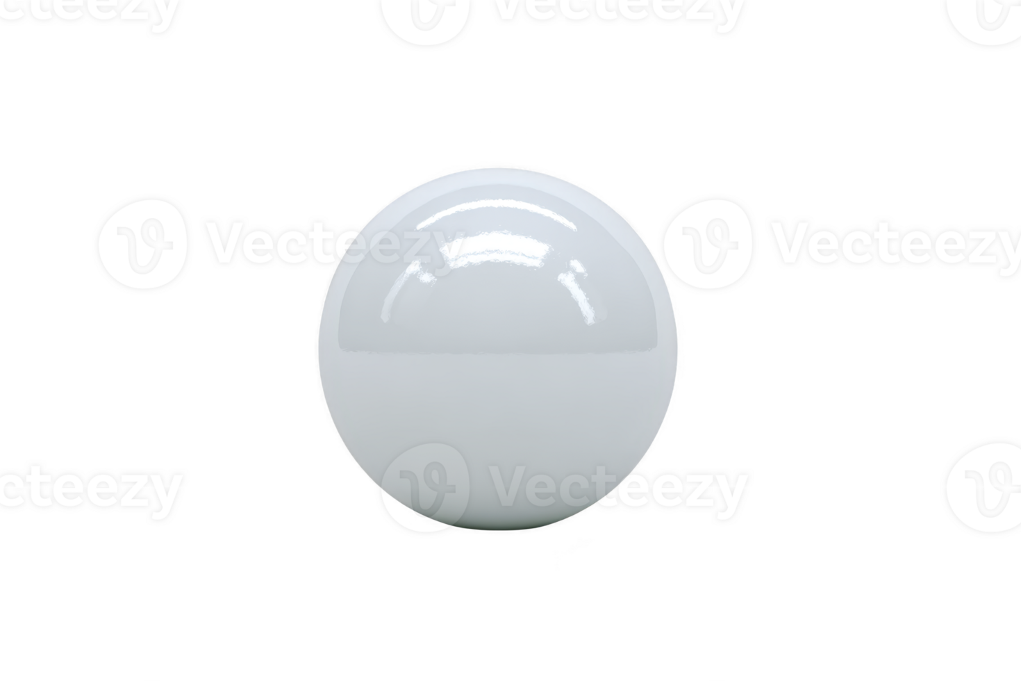 White sphere glossy surface isolated on transparency background minimalistic style modern clean reflective simple abstract geometric shape png