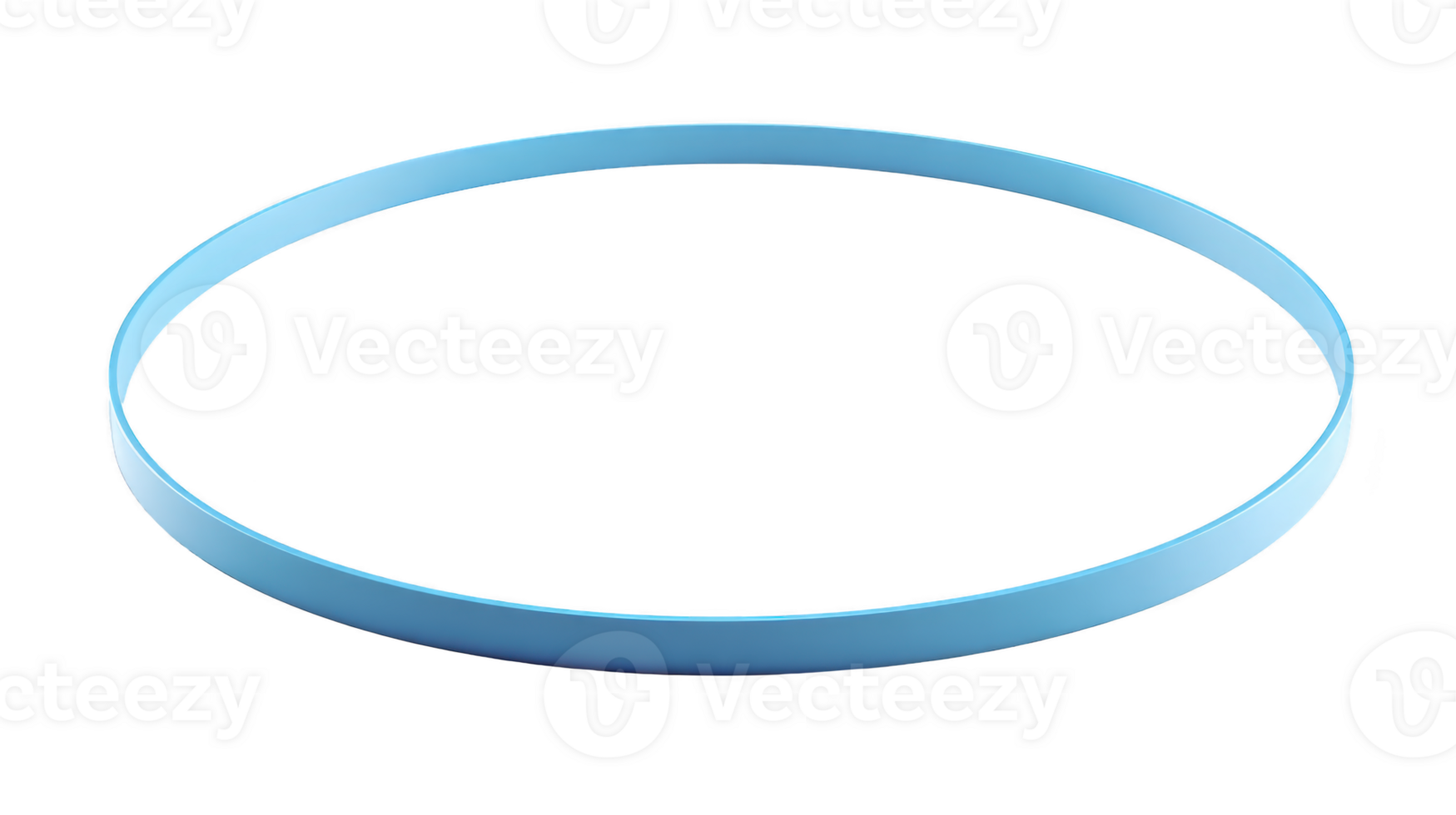 Blue circular ring, isolated on transparent background, minimal design, smooth surface, modern geometric shape, suitable for graphic design or digital art projects png