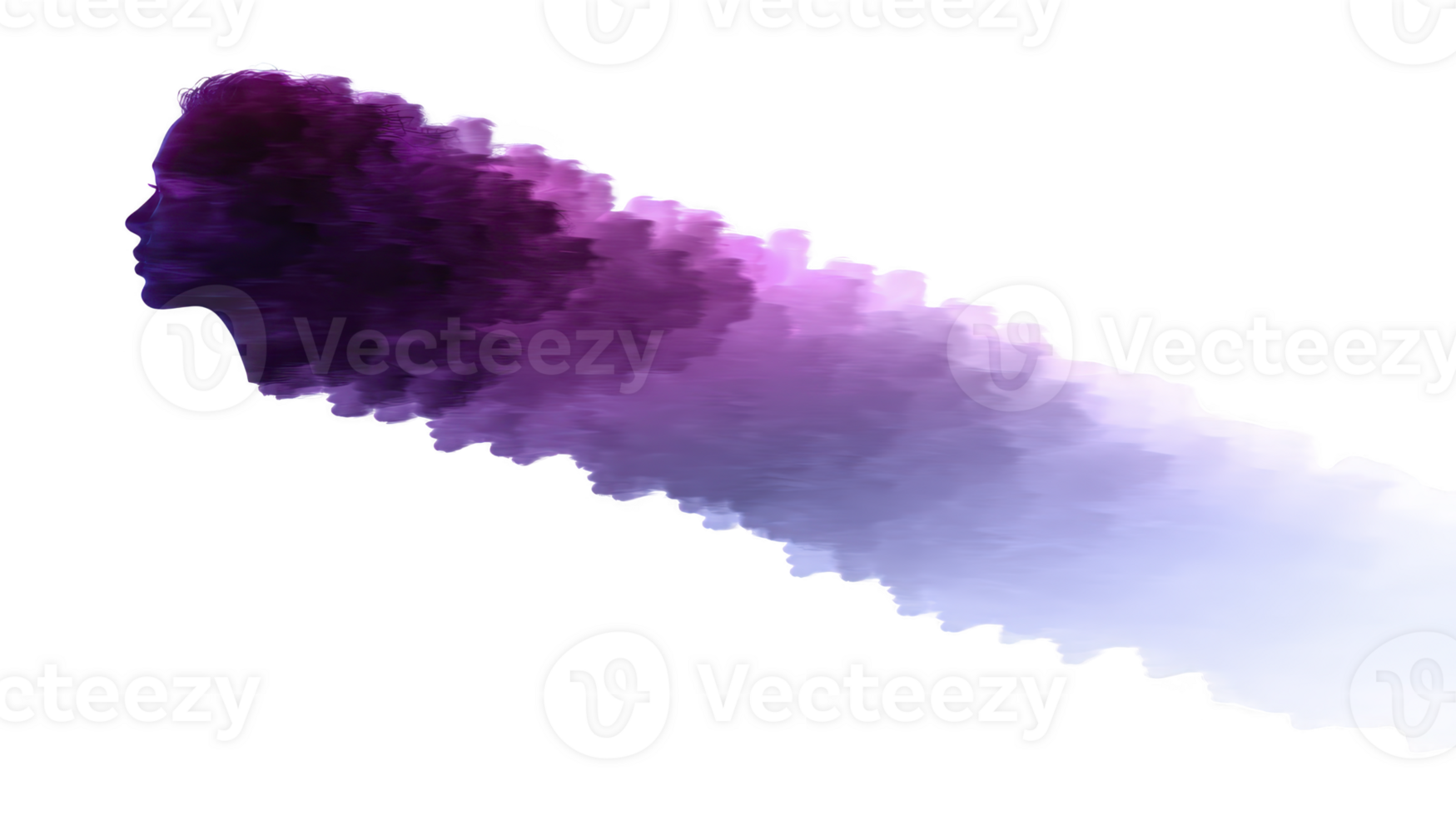 Purple smoke trail digital art abstract gradient isolated on transparent background creative modern artistic flowing dynamic suitable for design projects and backgrounds png