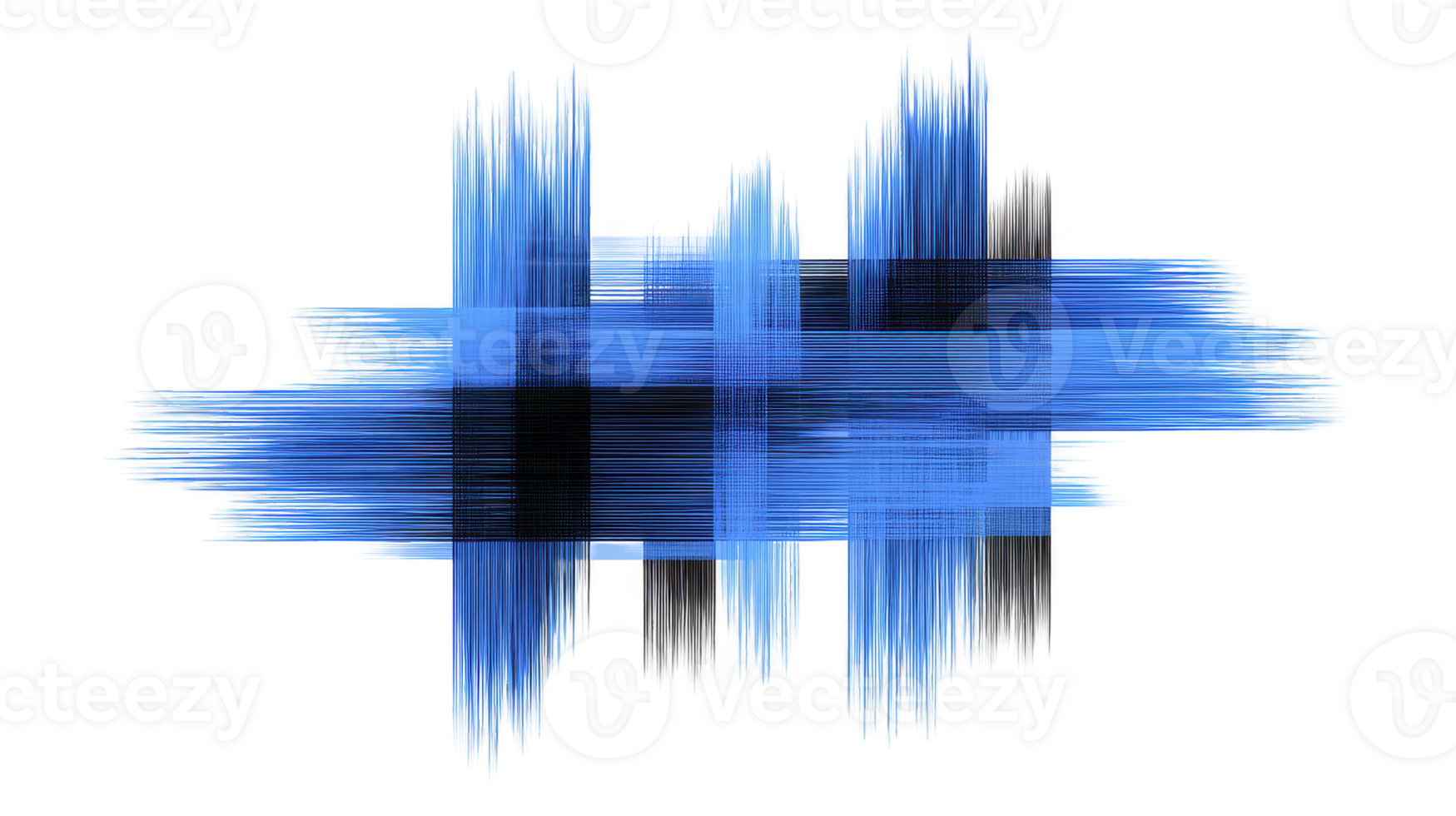 Abstract blue and black digital art with sharp linear brush strokes, modern geometric pattern, dynamic energy, suitable for backgrounds, creative design, and technology themes png