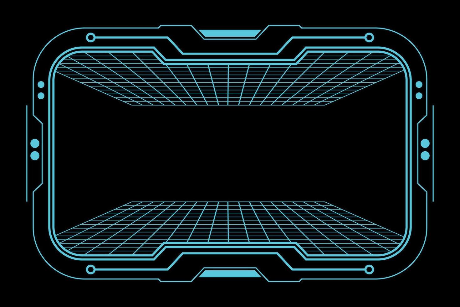 Futuristic HUD Interface Frame with Neon Cyber Grid vector