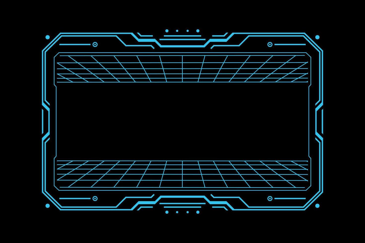 Futuristic HUD Display Frame with Sci-Fi Technology Interface vector