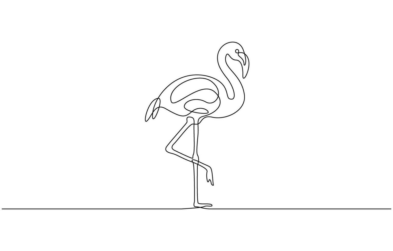 Continuous one line drawing of Elegant standing flamingo Eps 10 vector
