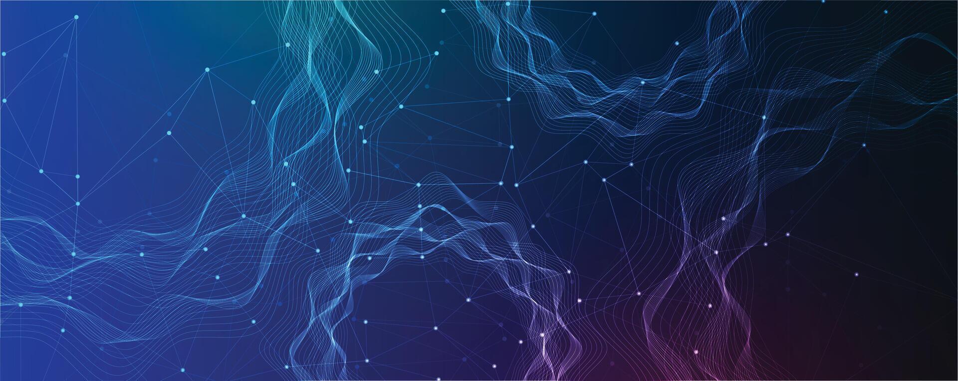 Abstract network wave background design vector