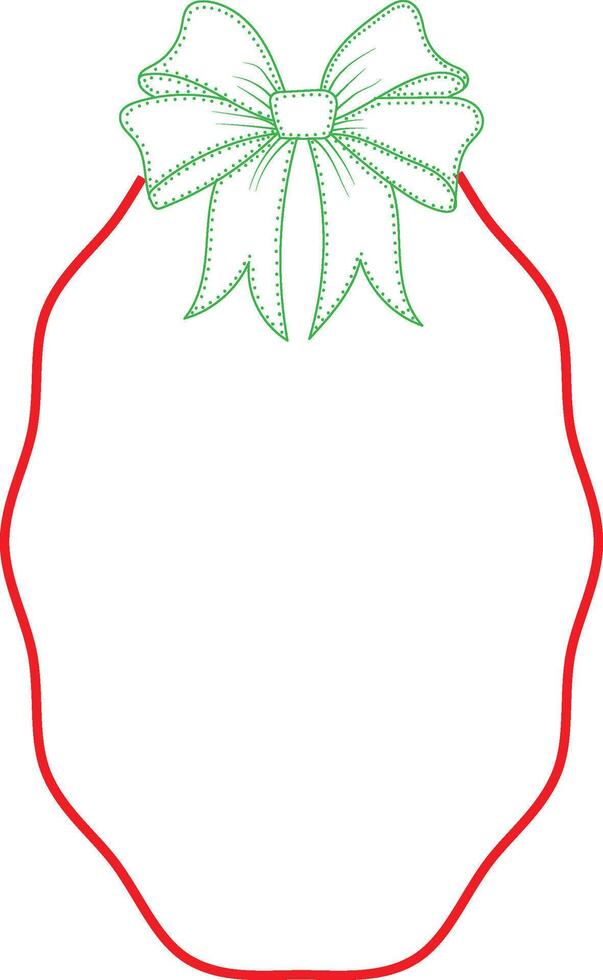 Elegant red frame with mint green bow for invitations and greetings vector