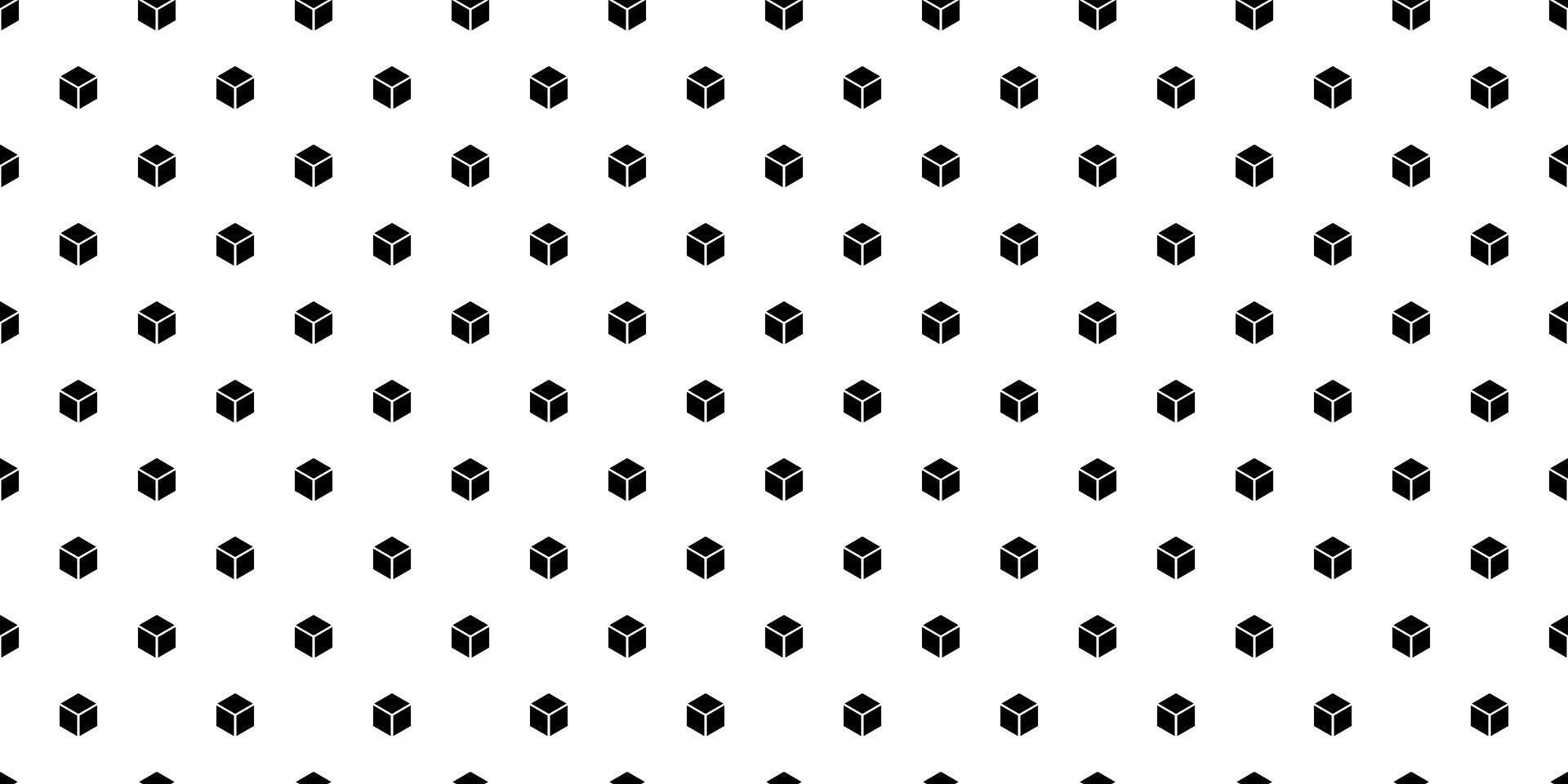 seamless pattern of small, black isometric cubes on a white background. Minimalist geometric texture vector
