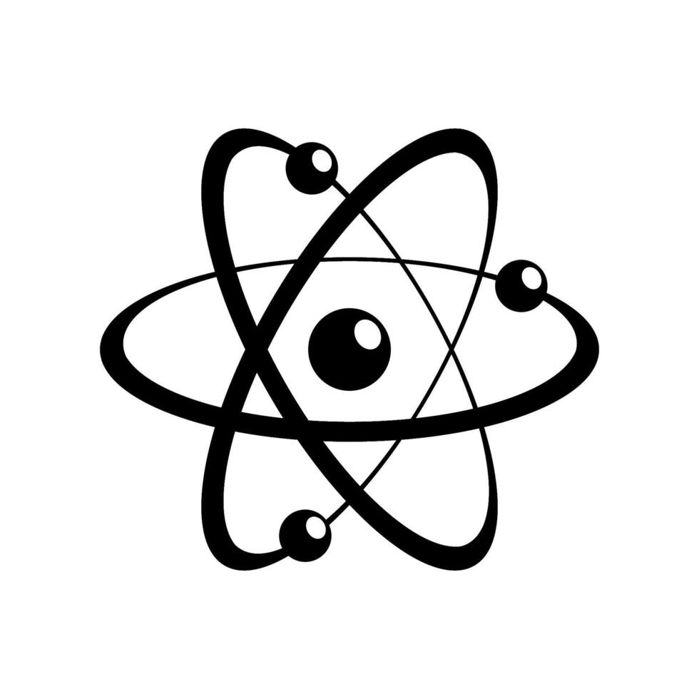 Atom Molecule logo flat style isolated on white background. vector