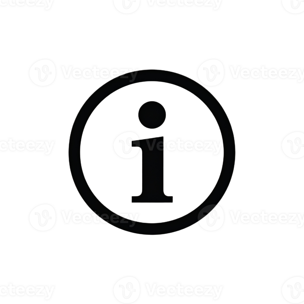 Clean and simple information icon symbol for user interface navigation and help desk support png